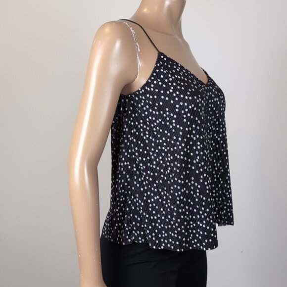 3/$20 Tally Reijl Relaxed Camisole Top Polka Dot Tank Womens Size Small Black - Picture 10 of 16